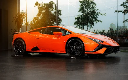 A Lamborghini Aventador photographed on the street