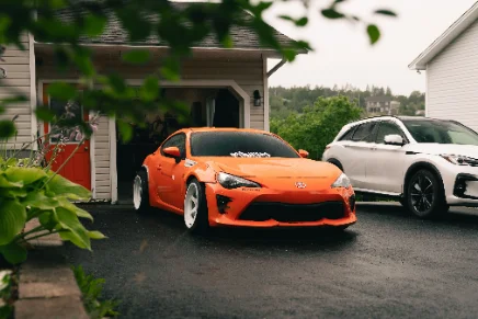 A Toyota GR86 photographed on the street